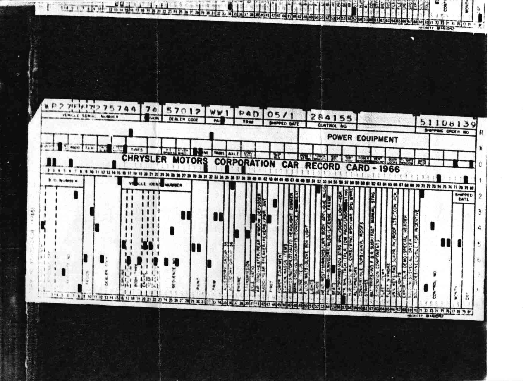 Chrysler build sheet decoder #2